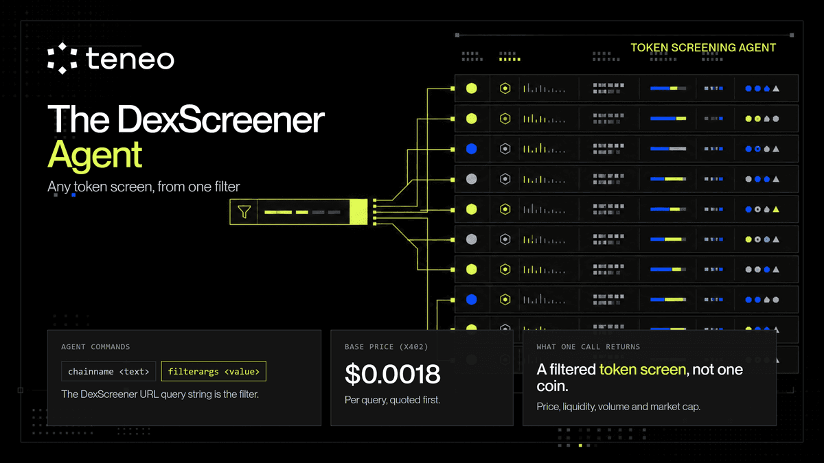 The DexScreener agent: any token screen, from one filter